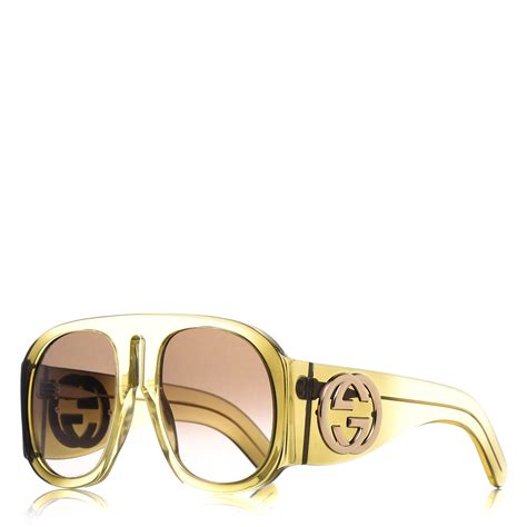 gucci aviator wrap steel sunglasses|Gucci oversized aviator sunglasses.